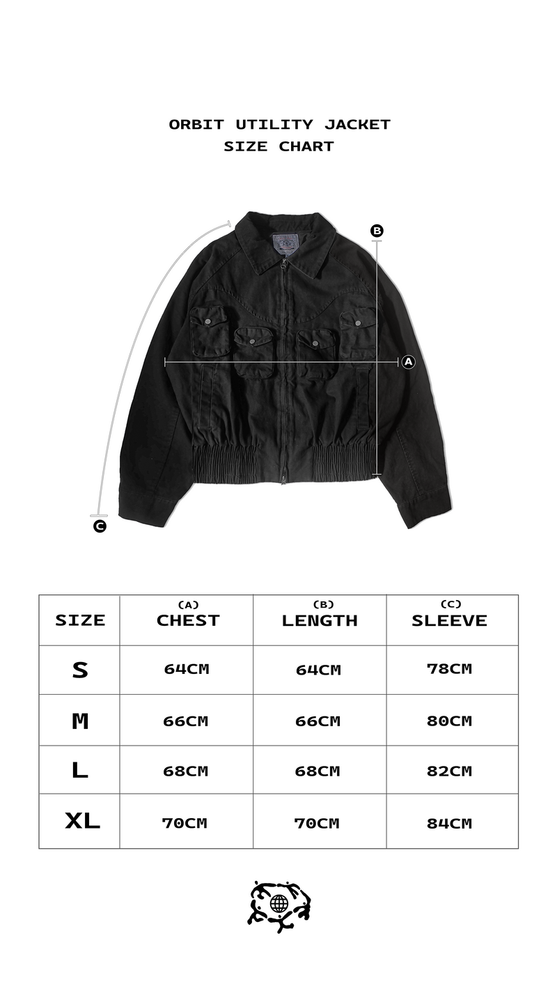 Size chart for ORBIT UTILITY JACKET
